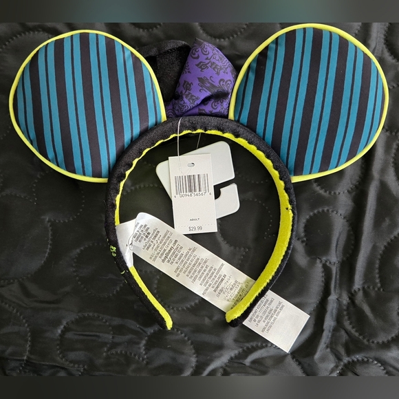 NWT Disney Parks 2022 Haunted Mansion Ghost Host Headband Ears Glow In Dark - Picture 2 of 6